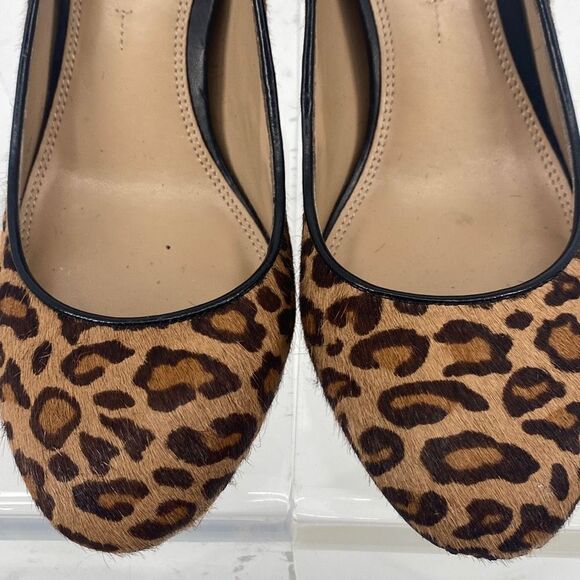 Banana‎ Republic Genuine Calf Hair Pumps Animal Print Leopard Heels Brown Tan 7 - Picture 6 of 13